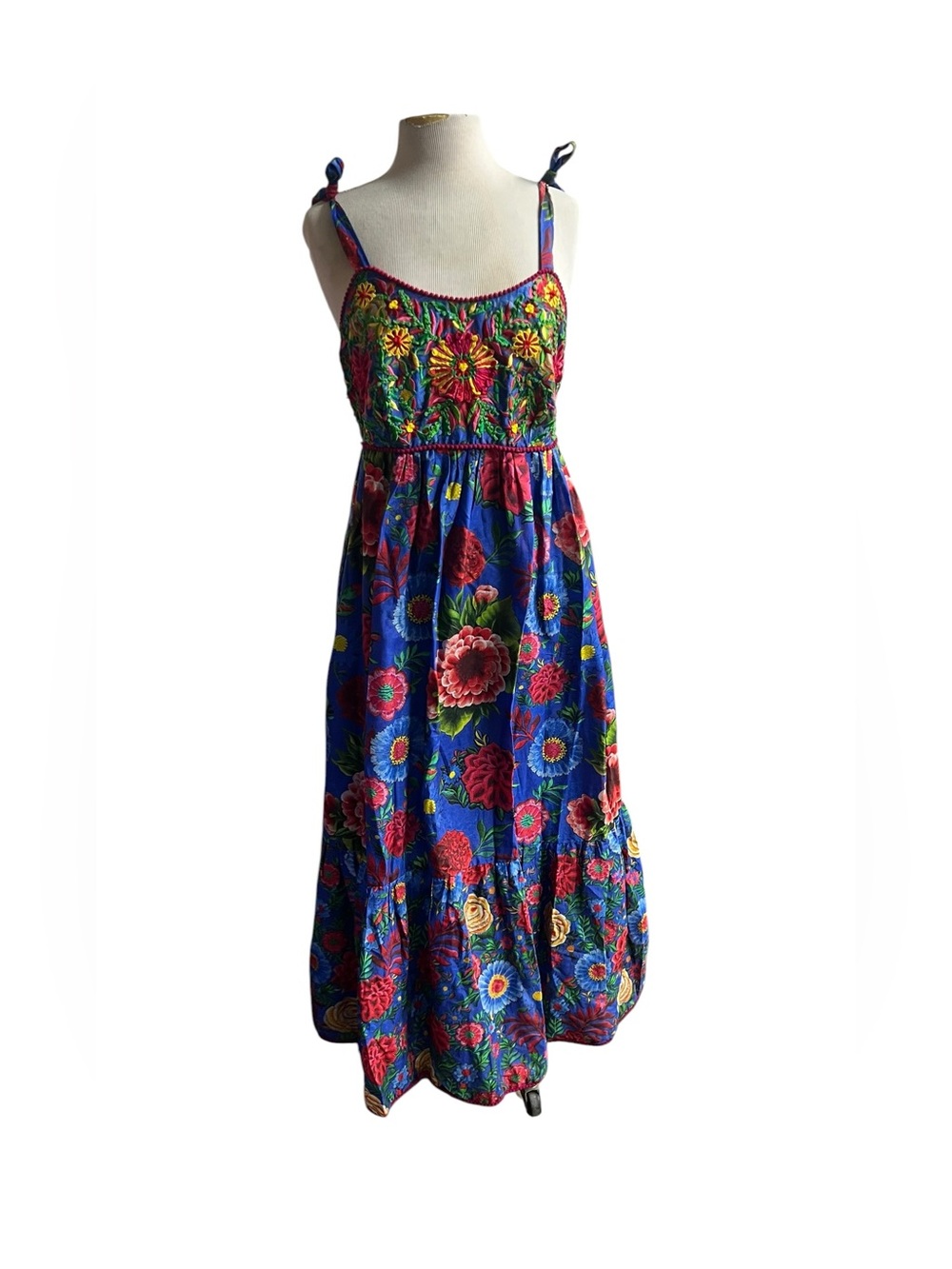 Payal Jain 8 petite blue embroidered maxi dress